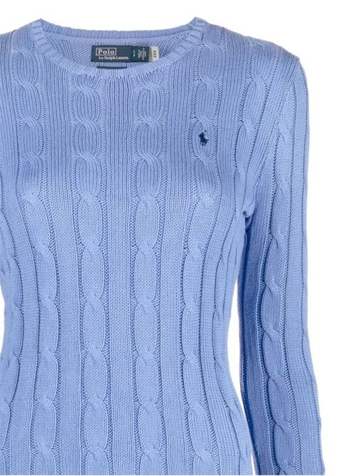 Light blue sweater with logo POLO RALPH LAUREN | 211891640003